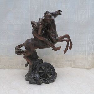 Liberty Bronze Resin Statue Hell Bent For Leather Cowboy and Horse Western Decor